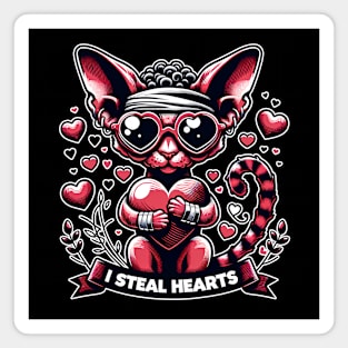 Valentine's Day Devon Rex Cat Magnet